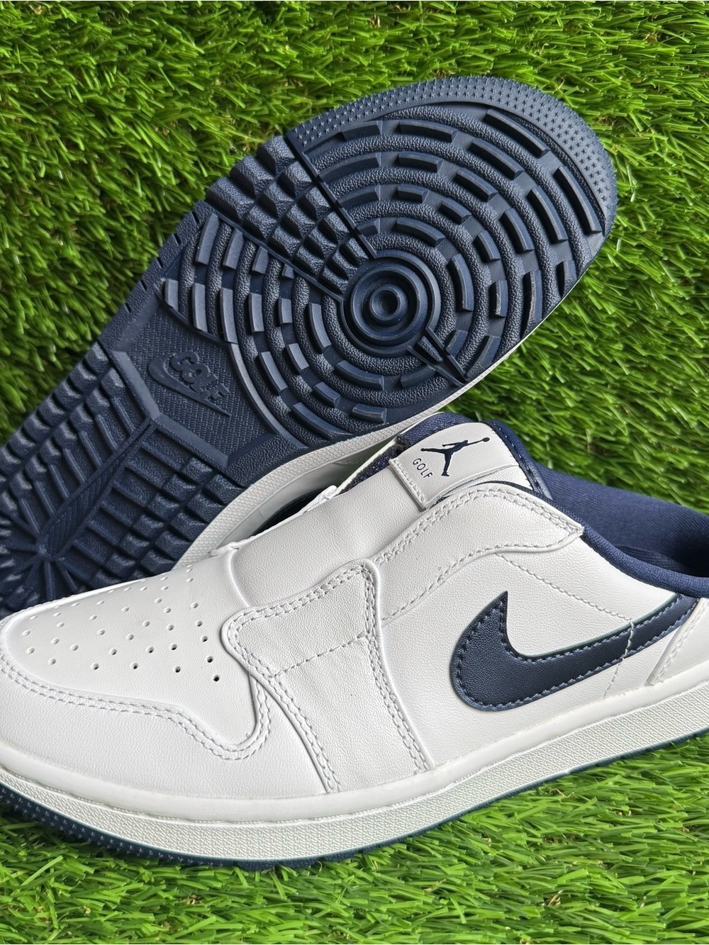 Nike Air Jordan 1 Mule Golf Shoes White Midnight Navy FJ1214-103 Men's Size 7